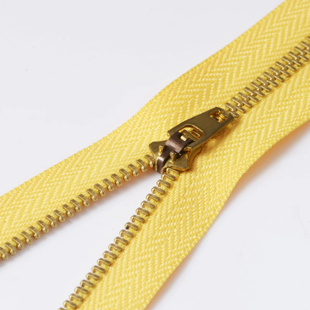 Factory #3 Close End Metal Zipper Brass Zipper with Semi Auto Lock Slider for Jeans