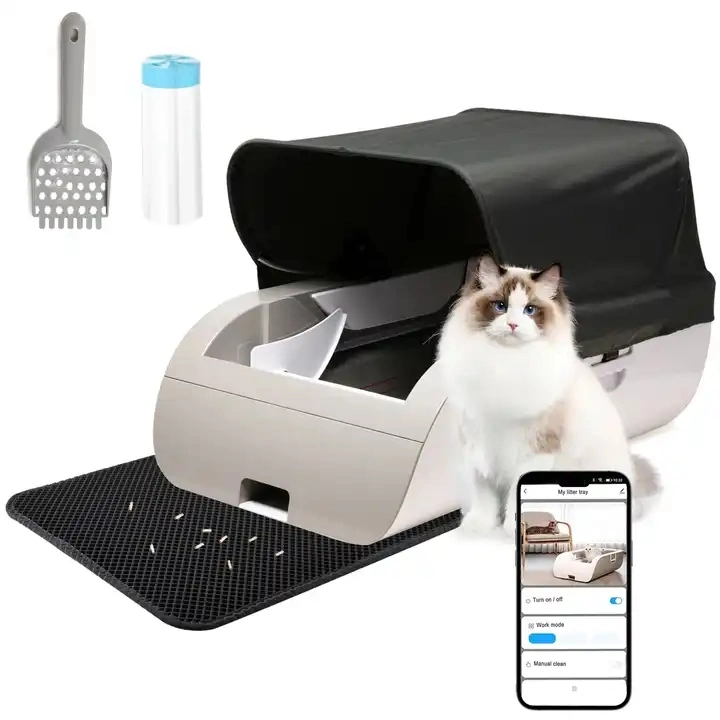 Multi Color Intelligent Control Automatic Cleaning Cat Litter Tray Box Auto Shovel Cat Toilet Smart Scooping Hotkey Raking WiFi Operation Cat Litter Box