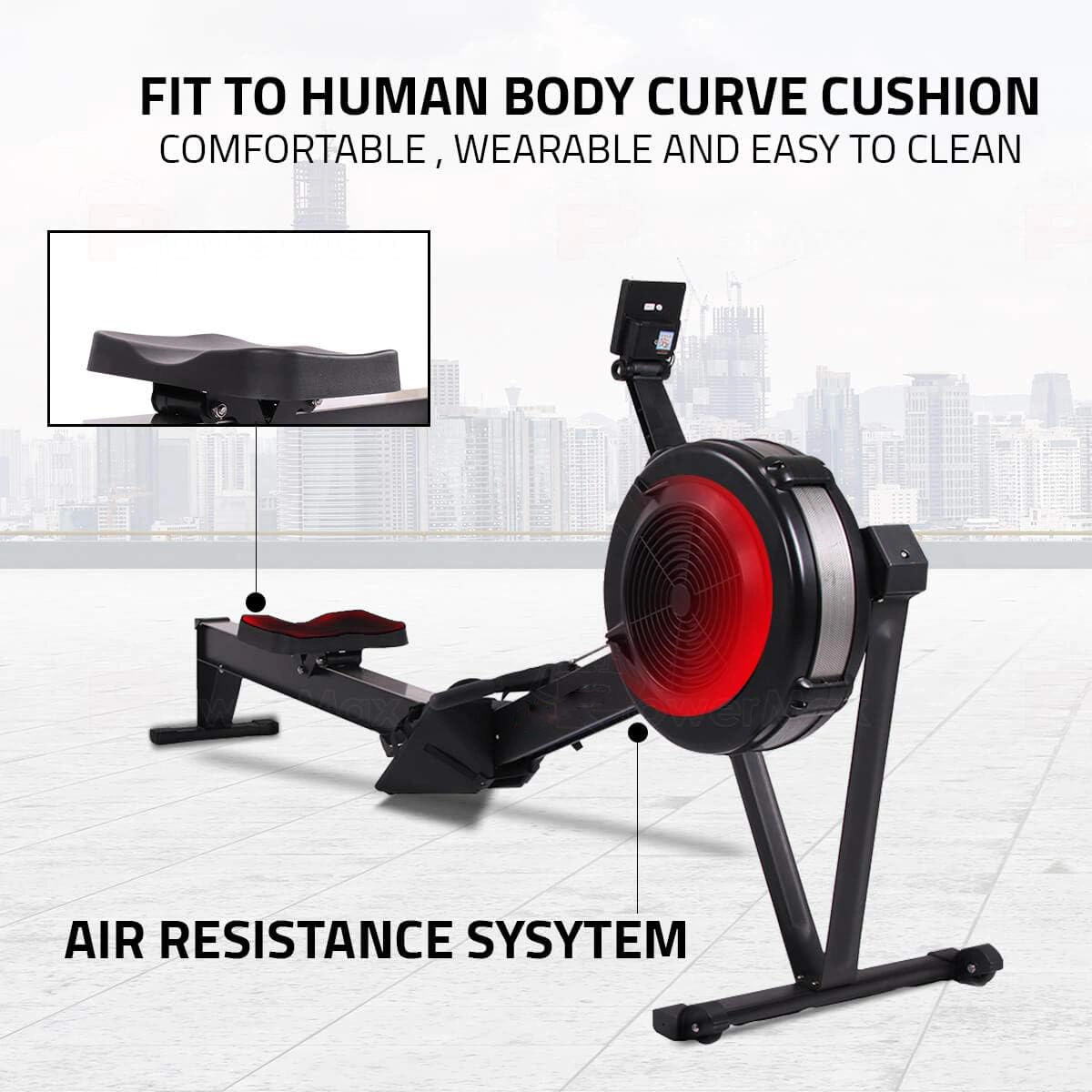 Wholesale/Supplier Home Use Black Fitness Air Rowing Machine