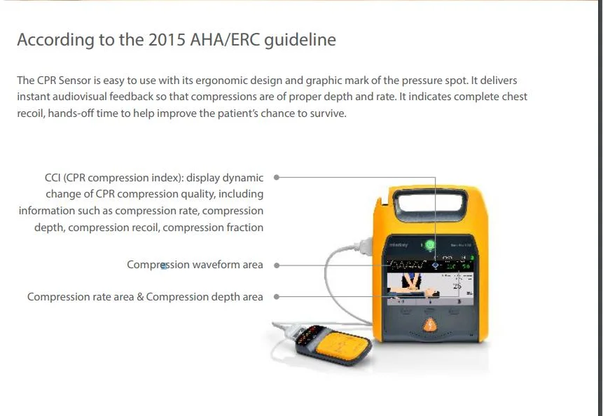 Secouriste portable Biphasic AED USI médical automatisé externe Mindray Défibrillateur Beneheart D1