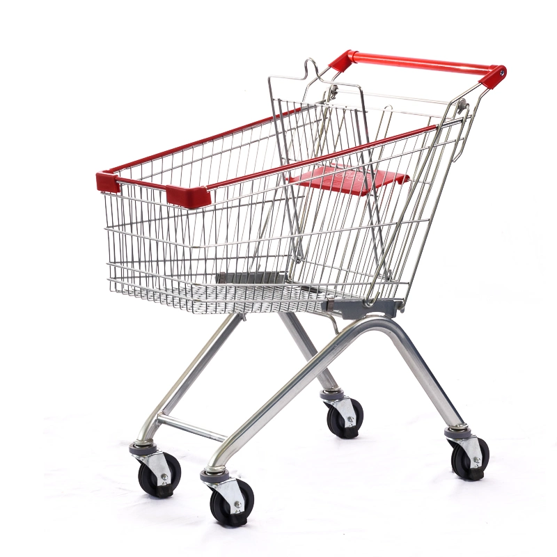 Whole Sale Metal Shopping Trolley with Plastic Handle Supermarket Cart