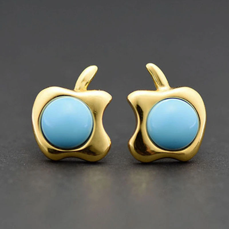 Wholesale/Supplier Lovely Fruit Apple Earring in Silver Jewelry for Man and Woman