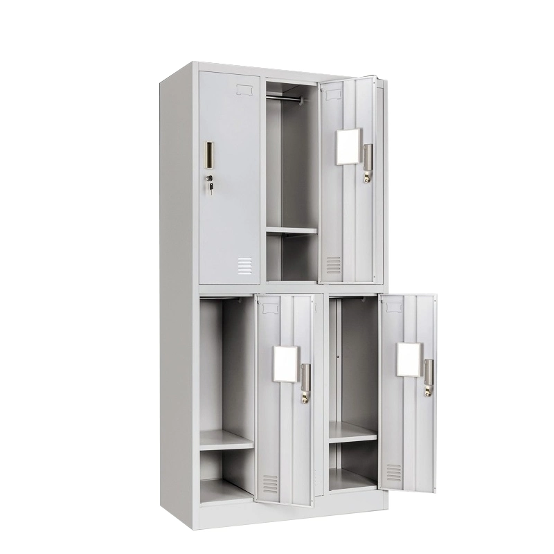 Office Furniture Metal 6 Door Knock Down Structure Office Lockers for Sale