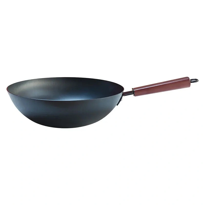 Hersteller Holzgriff Stainless Wok 32cm Hotel Restaurant Ausstattung Wok Pfanne Bratpfanne