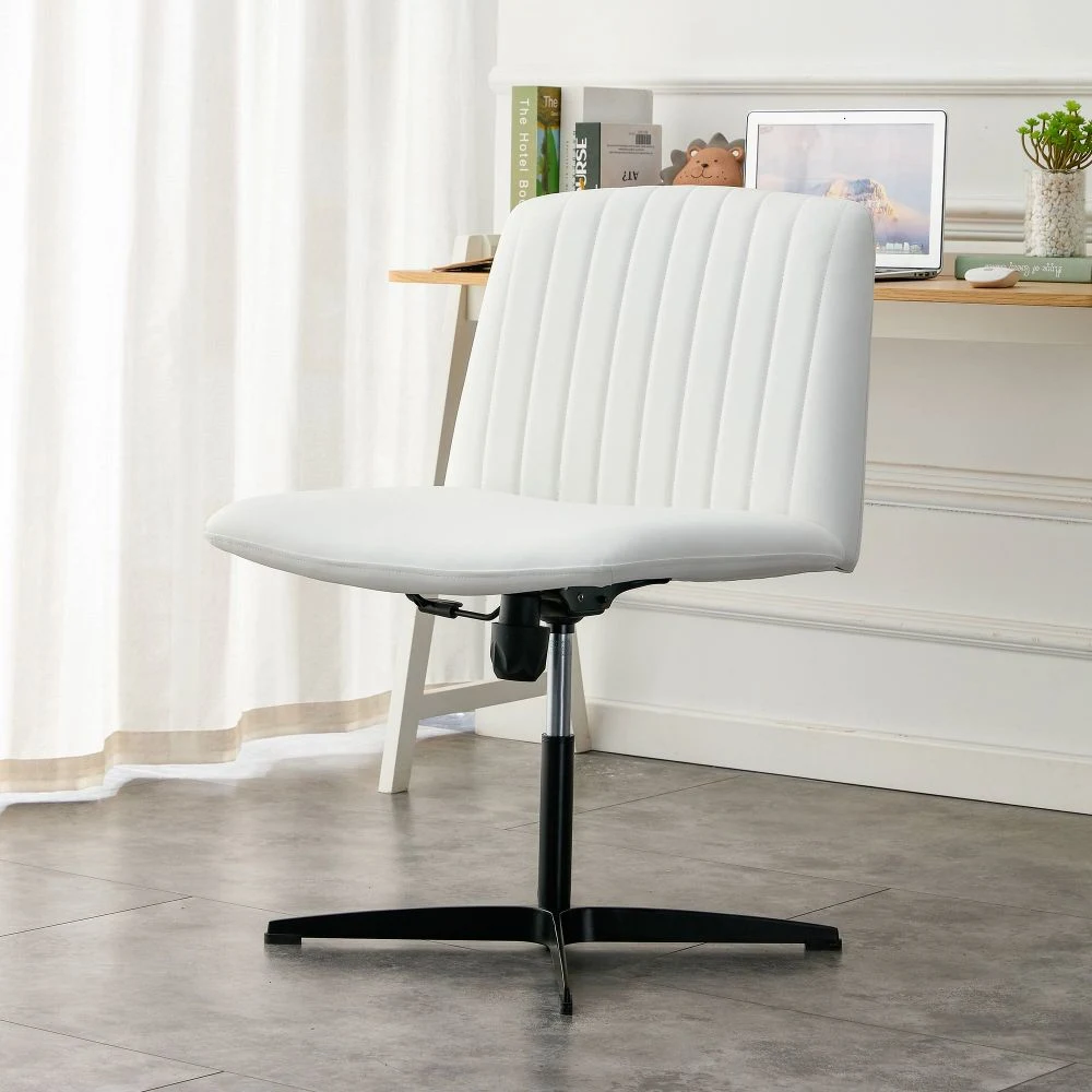 Office Chair with 360&deg; Swivel Office Chair, White, PU