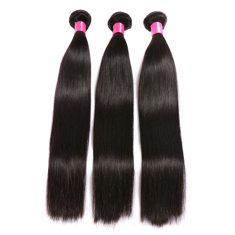 Schönheit on Line gerade brasilianische malaysische Haar natürliche schwarze Farbe 100% Menschliches Haar Weave Bundles Remy Haar 8-28 Zoll