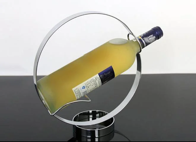 Venta de vino caliente de acero inoxidable soporte estante de vino de mesa