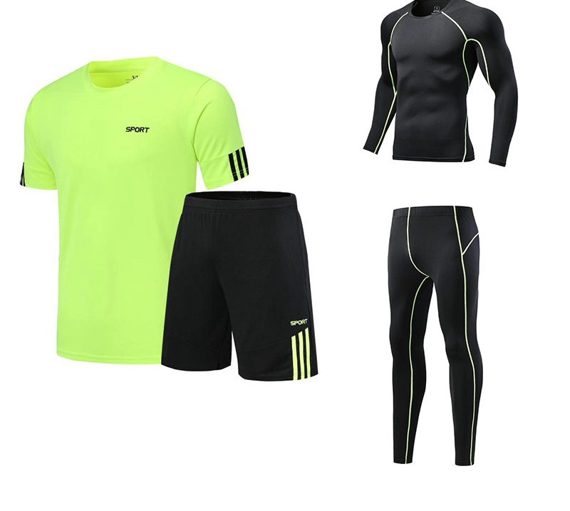 Vestuário de futebol simples para criança Quick Dry Sportswear 4 Pices Conjunto de camisolas