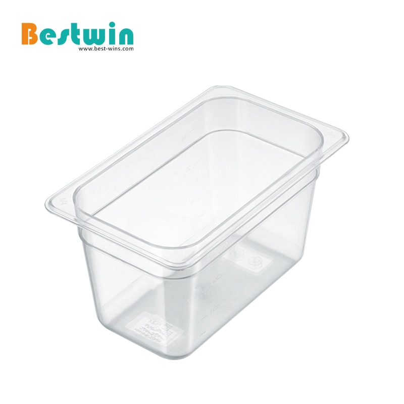 Gn 1/4 Polycarbonte Contenedor de almacenamiento de Comida de plástico PC Gn Pan para Restaurante