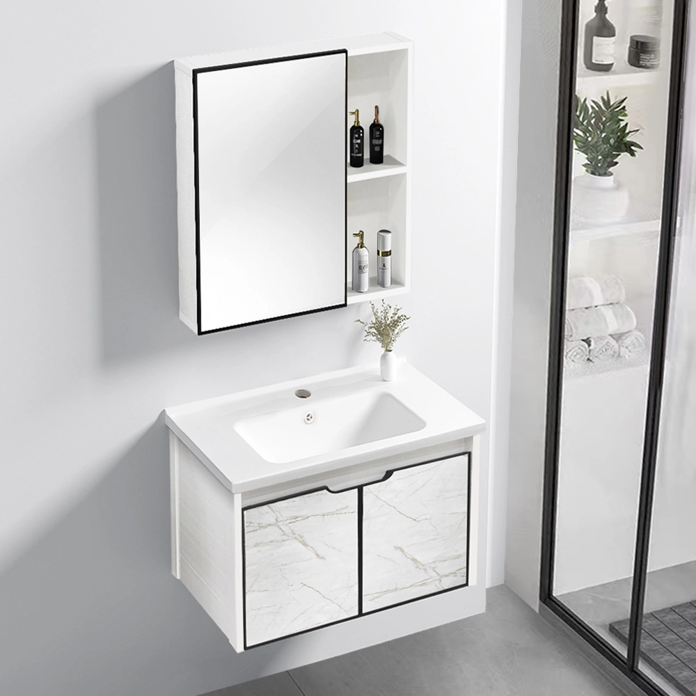 La vanité de bain blanc de nouvelle conception de montage mural Lavabo lavabo en céramique Cabinet