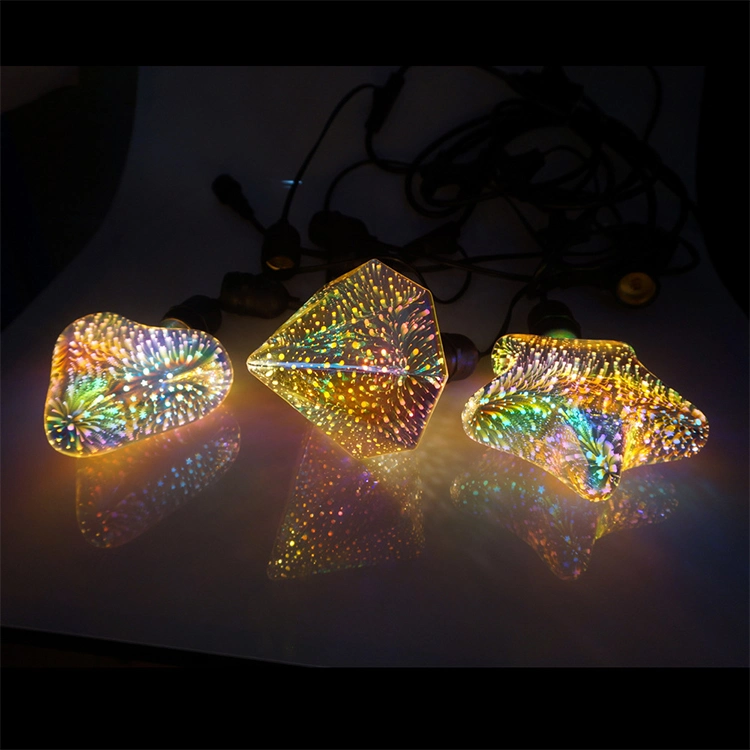 4W Lighting 3D LED Bulb Starry LED Firework Filament Lamp LED Color Holiday Home