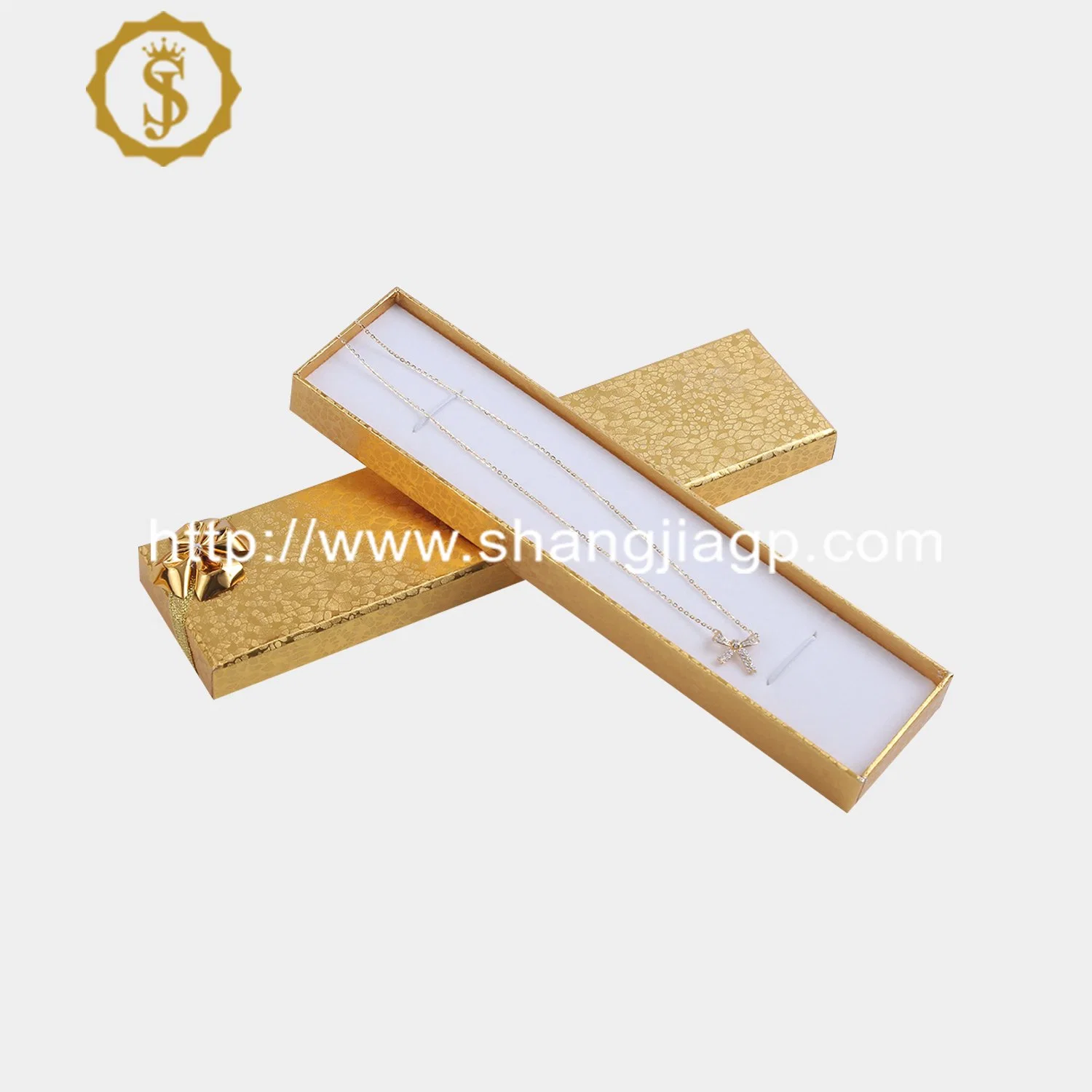 Golden Paper Ring Box Classical Paper Cardboard Jewelry Packaging Wholesale/Supplier Jewelry Set Case