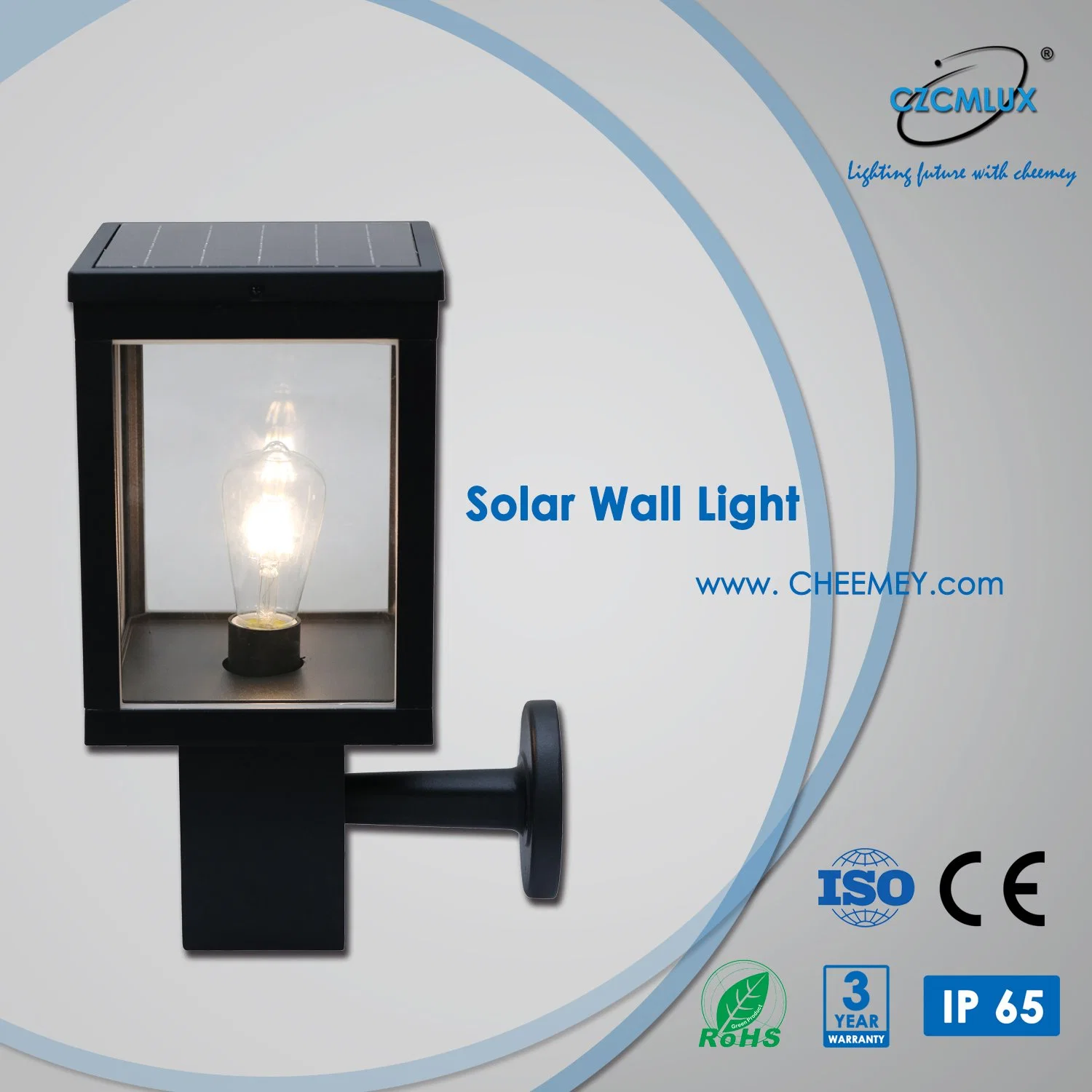 Outdoor LED Solar Wall Lamp Lithium Battery for Garden