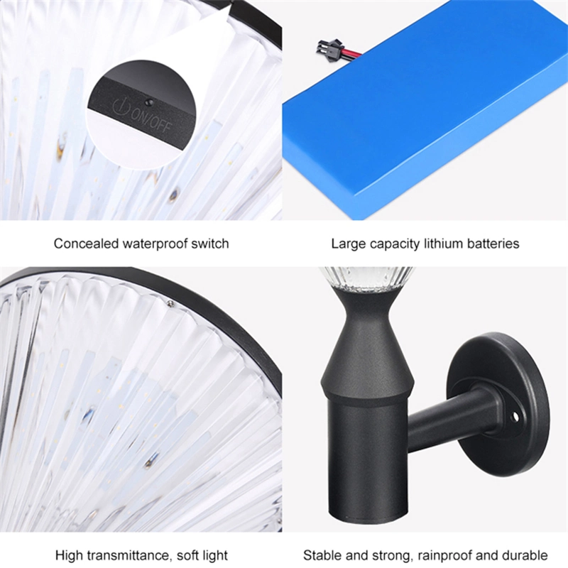 Hot Sale Outdoor Waterproof LED Warm White Lights Garden Lights Sensor Solar Wall Lamp