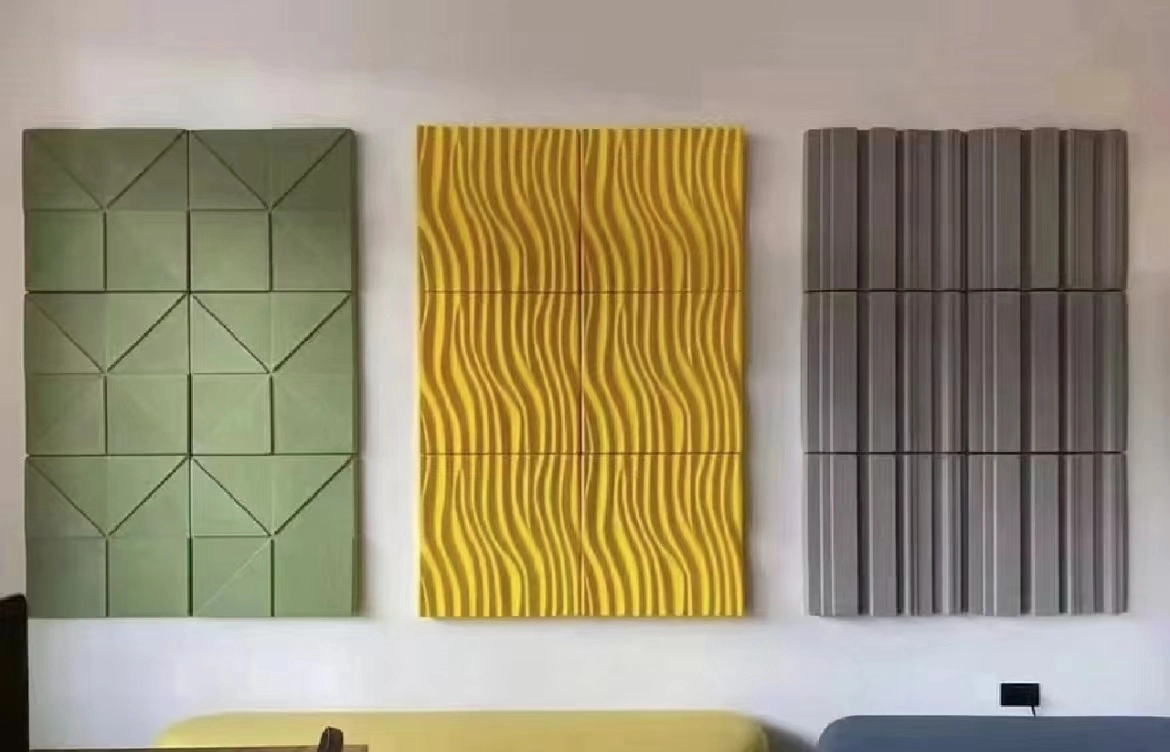 Panel acústico material PET para la decoración con fines de absorción de sonido