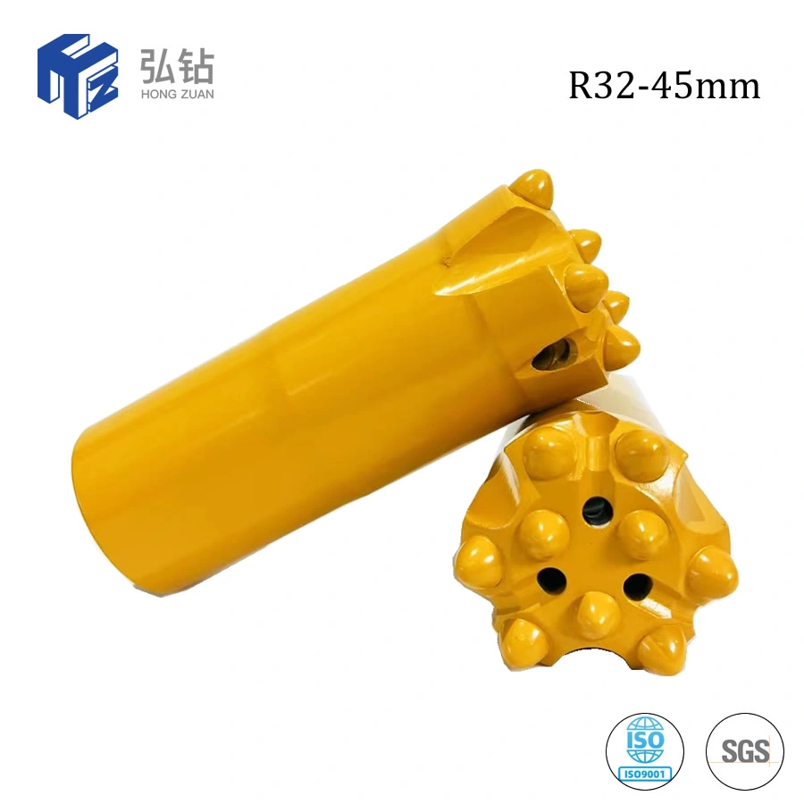 Top Hammer Drill Bit R32 57mm Wear Resistant Mining Thread Button Bit Retractable Carbide Drill Bit