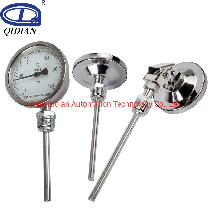 304 Stainless Steel Bimetal Thermometer High Sensitive Fast Read Stainless Steel Bimetallic Thermometer Industrial Pointer Thermometer0-100&ordm;C 0-200&ordm;C