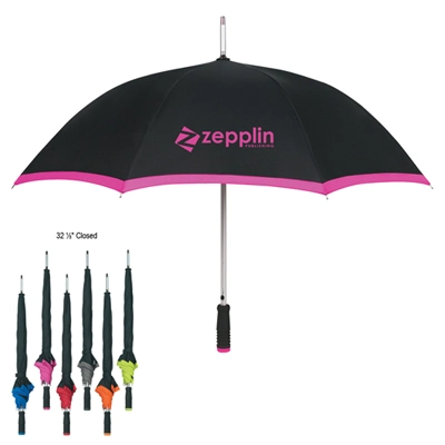 46" Arc Edge Windproof Parapluie Correspondance des couleurs de la publicité en ligne droite parapluie de pluie pour cadeau promotionnel