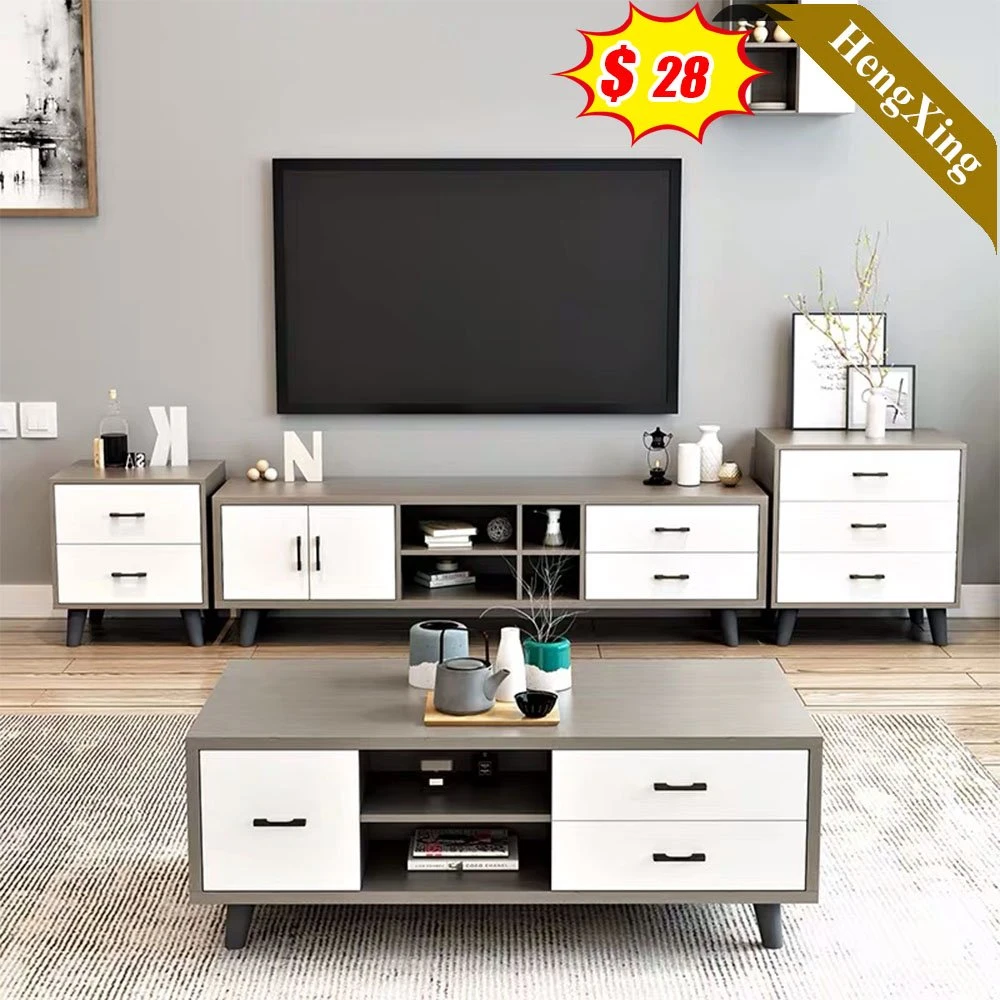 Modern Living Room Wooden TV Stand Coffee Table Set