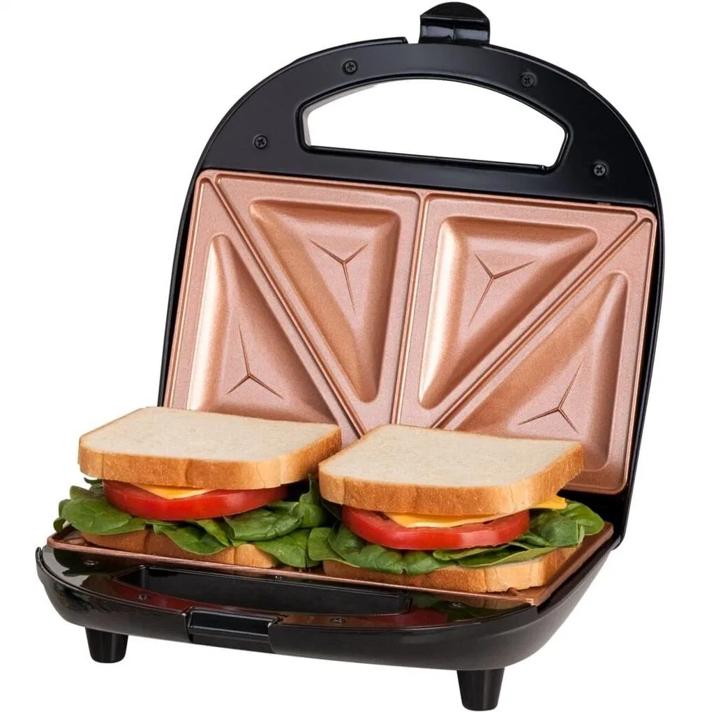 Easy Cut Edges Grilled Cheese 2-In1 Panini Press Nonstick Sandwich Maker