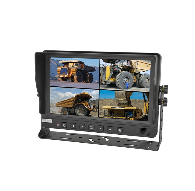 Kommerzieller 9-Zoll-Quad-Monitor mit IP69K-Rückfahrkamera