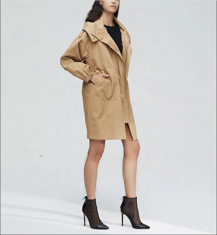 Newest Style Breathable Sustainable Lady Office Trench Coat Womens Long Jacket