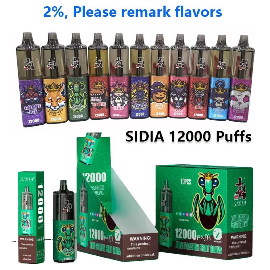 Exquis produit en gros I Vape longue durée Sidia 12000 Puffs Mary Wholesale/Supplier Vape jetable