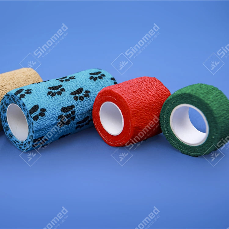 Consommables médicaux Wrap Bandage élastique auto-adhésif Coton pansement cohésive