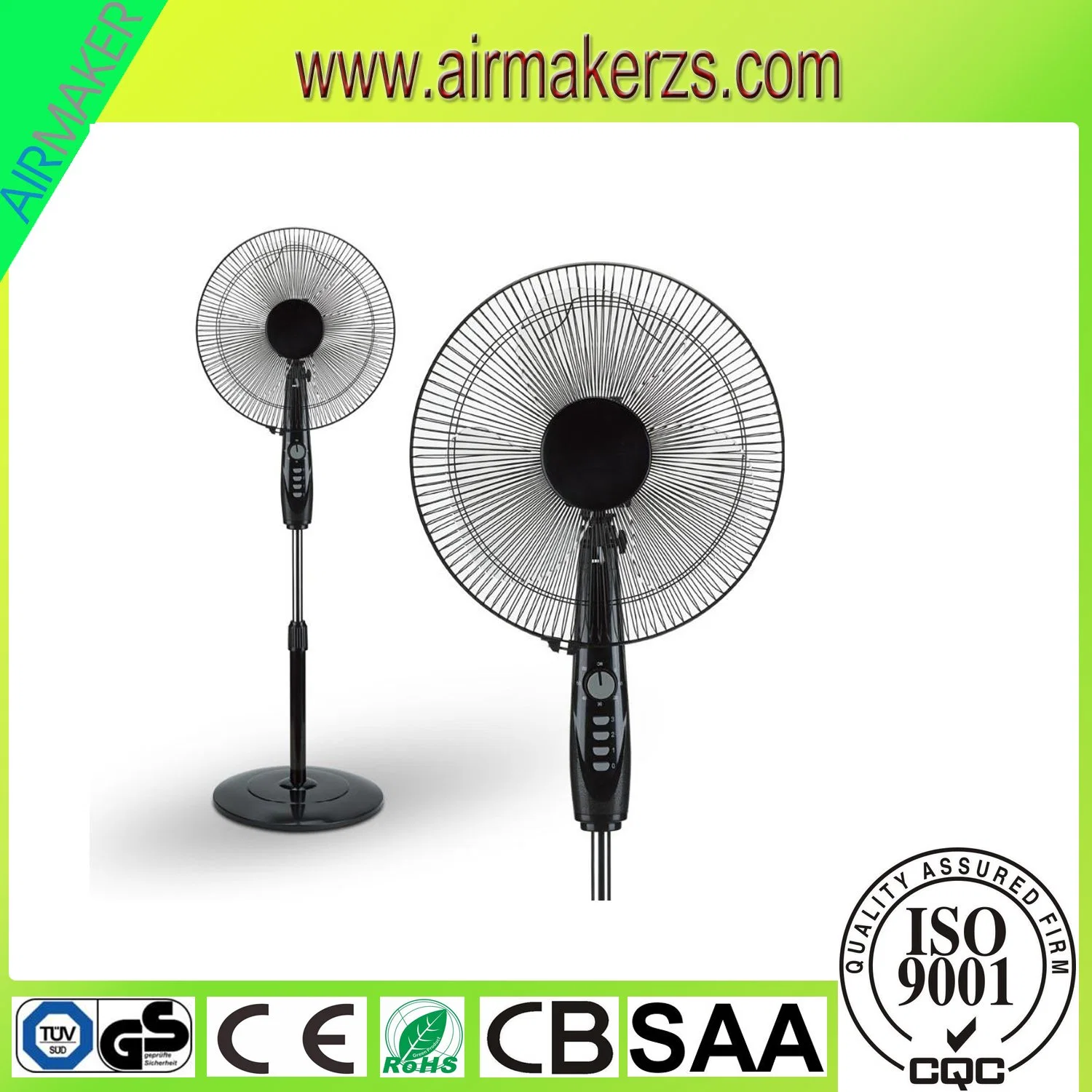 Ventilador avanzado de soporte para sala completa 16inch más silencioso, negro – Ventilador de pedestal ultra silencioso con control remoto, oscilación y 3 ajustes de alimentación