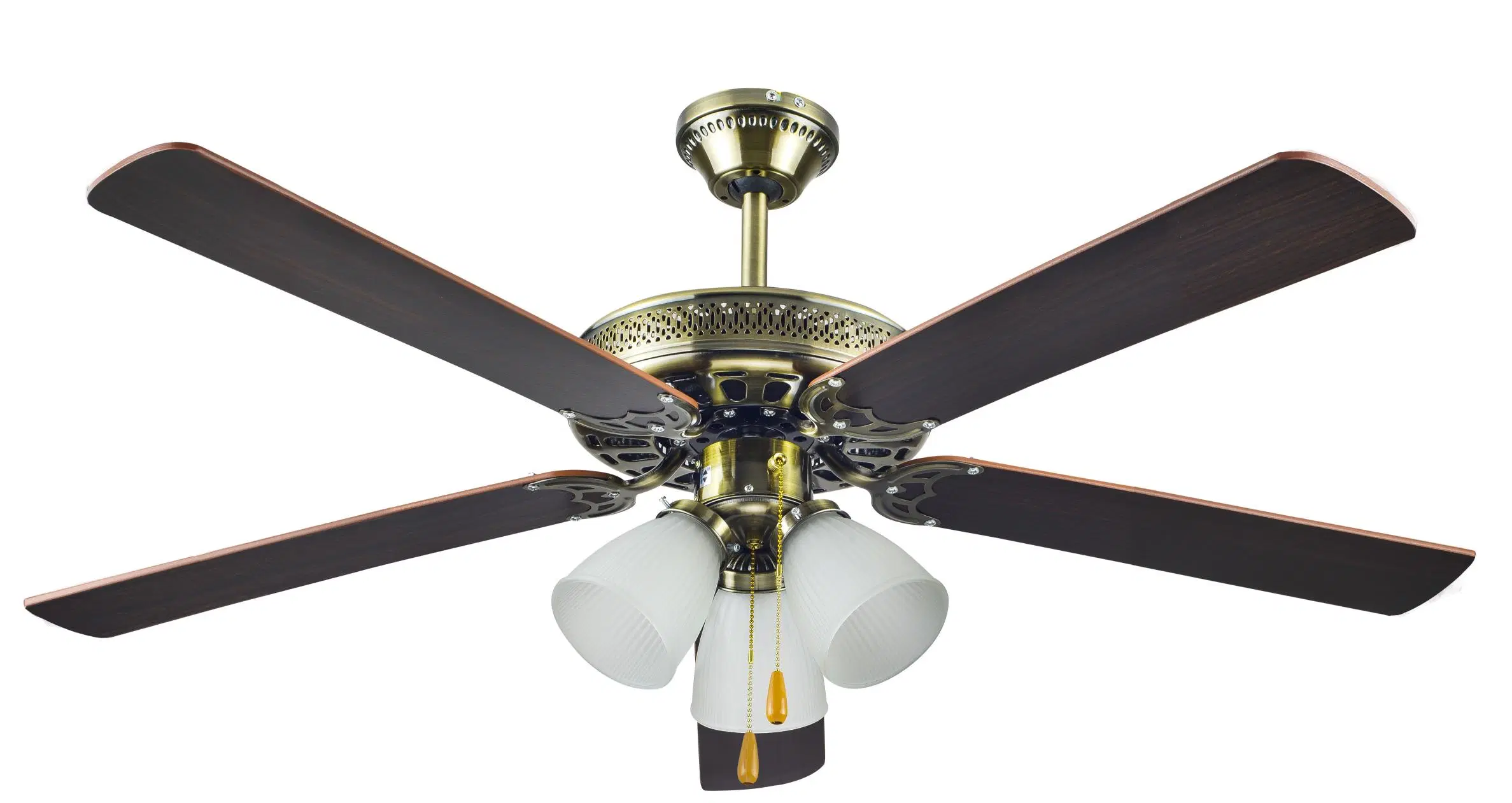 Modern Stylish Air Cooler Smart Decorative Lighting Fans 52 Inch 4 Iron Blades Ceiling Fan with Light Remote Control AC Ceiling Fan Chandelier