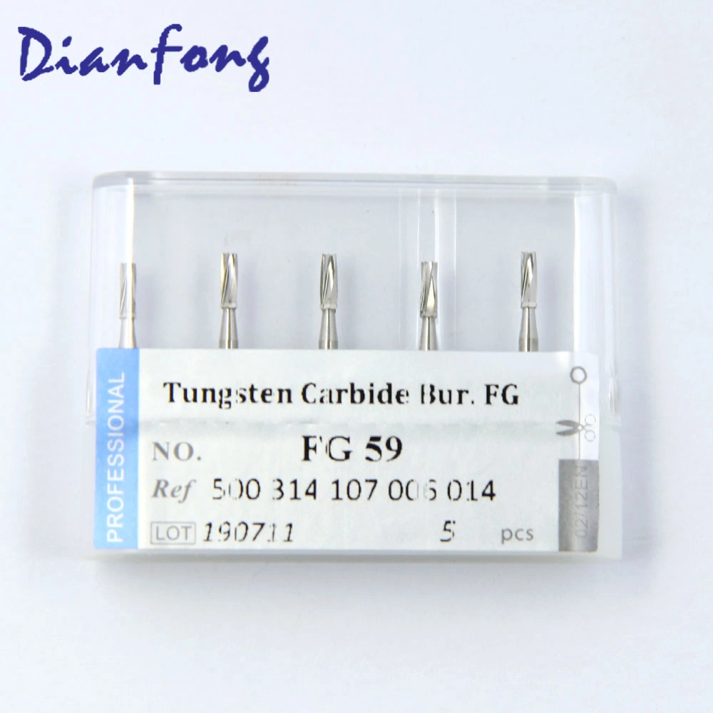 Fg59 Ce ISO High Speed Flat Fissure Dental Tungsten Carbide Bur ISO 500 314 107 006 014