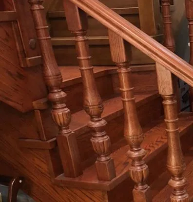 Oak Spiral Staircase and Double Stair Railing