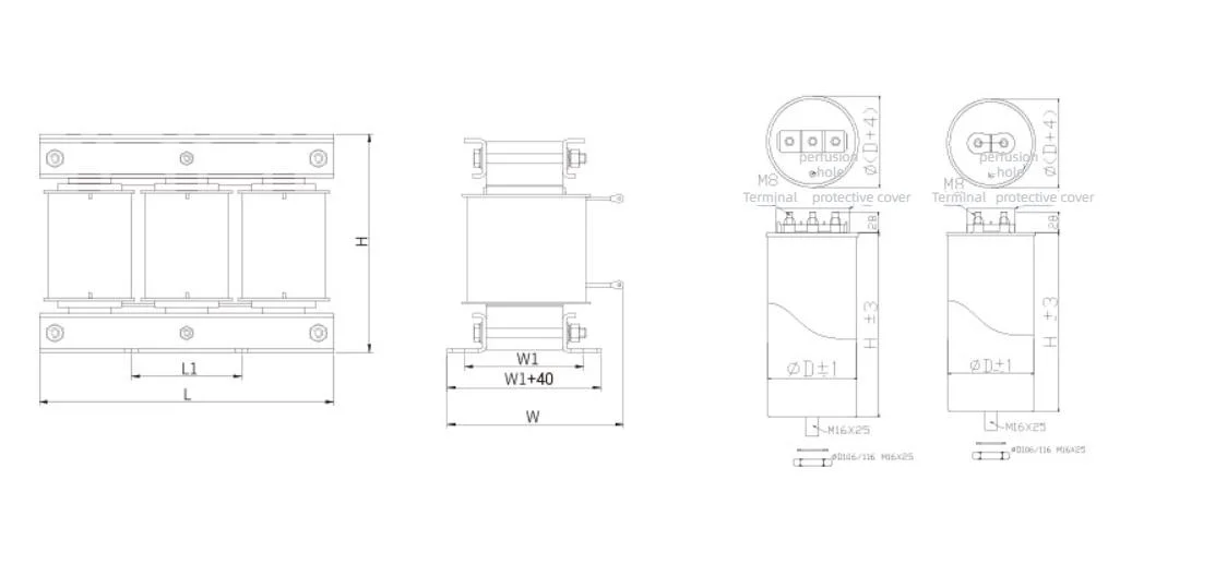 Componente de compensação de potência reativa Anti-Harmonic Monofásica Capacitor do Reactor de Filtro