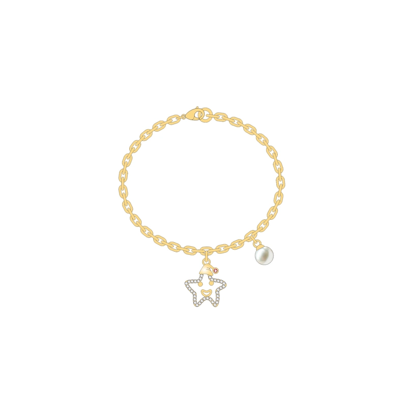 Simple Classic Design Gold Star Shape Smiley Jewelry Set