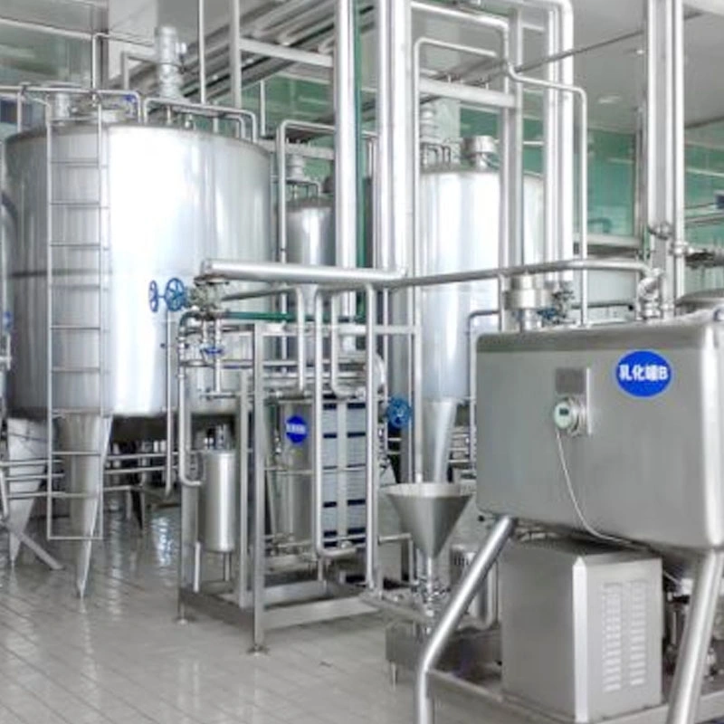 Línea de producción de leche con sistema de disolución de material totalmente automático