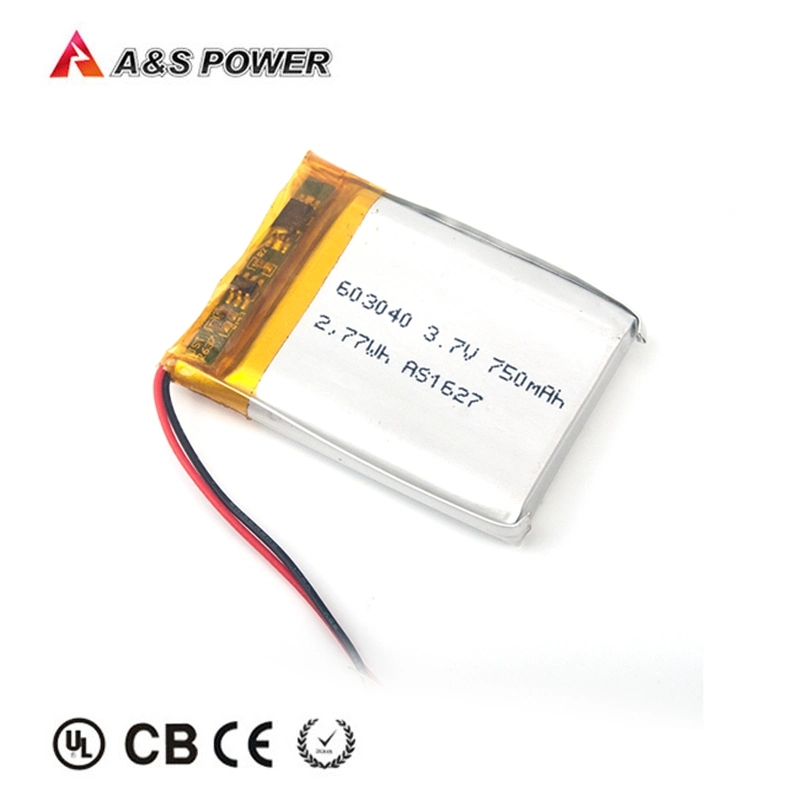 Best Selling 603040 3.7V 750mAh Lithium Polymer Batteries 1s Lipo Battery with PCB