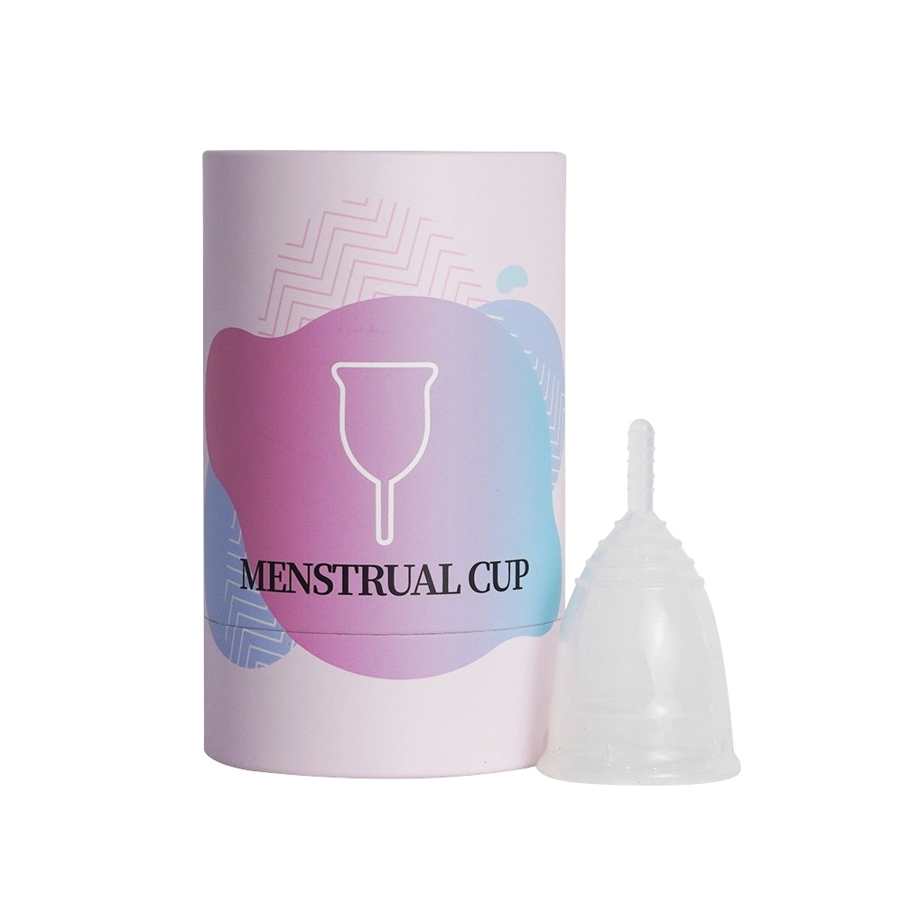 Firstsail biodegradables personalizado de la Copa Menstrual Cilindro del tubo de papel de embalaje con ventana PVC transparente