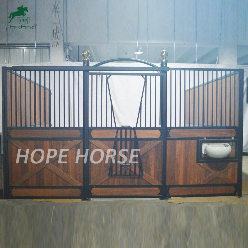 Steel Frame Horse Stall Wooden Panel Stables Horse Stall Boxes