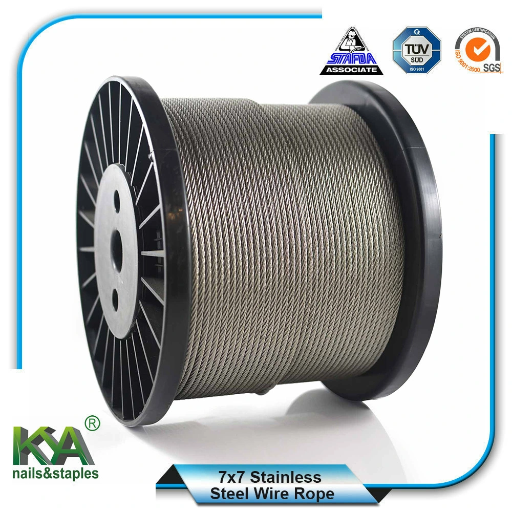 (1X7) Stainless Steel Wire Rope for Derricking, Lifting, Drawing