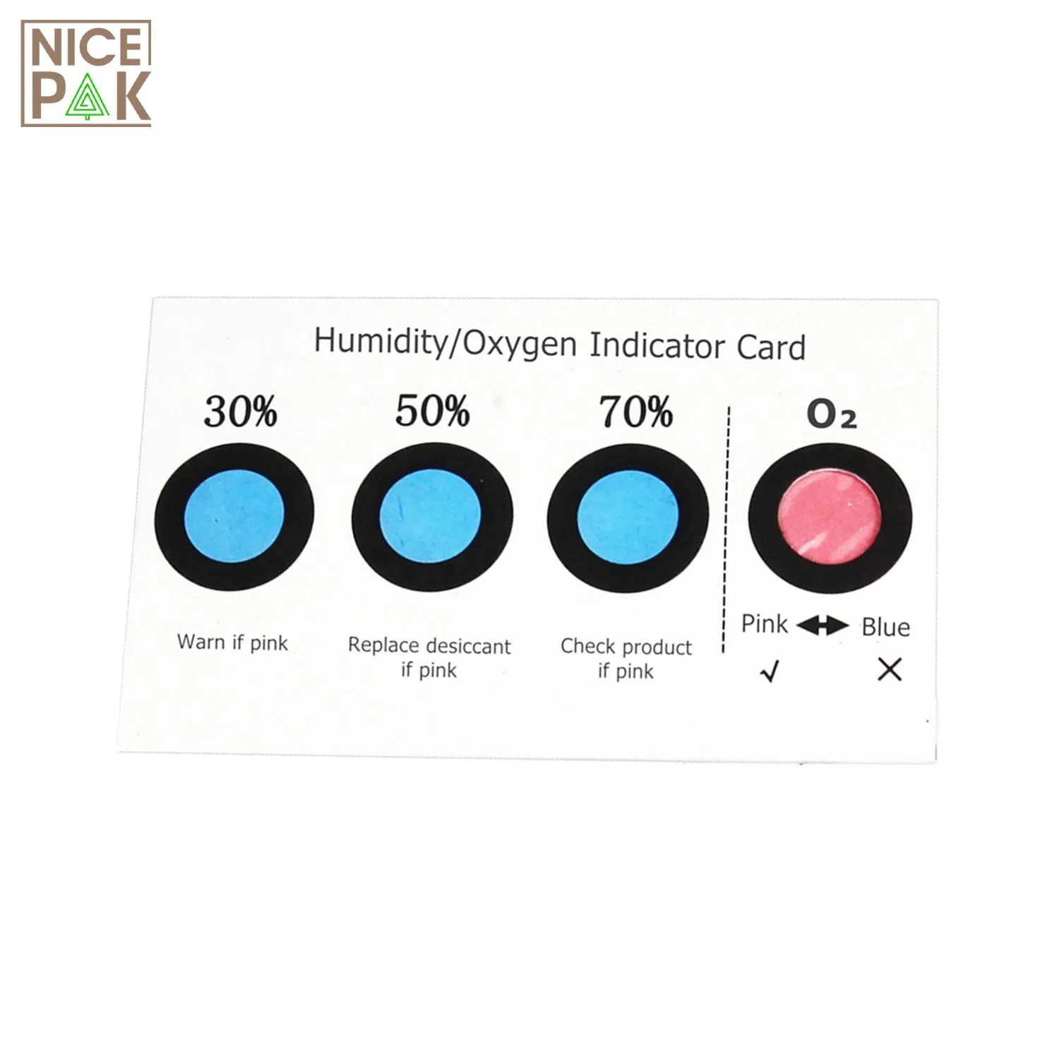 30%-50%-70% Humidity and Oxygen Integrated Indicator Card for Military Products Packing