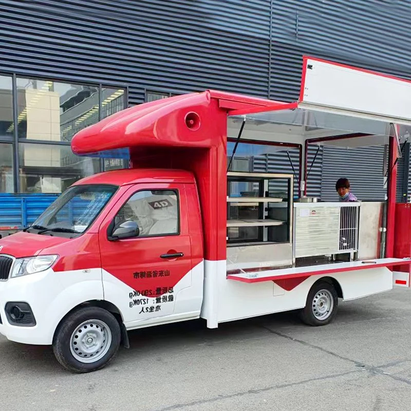 Gasoline Food Truck New Cargo Truck for Transport Fresh Meat and Ice Cream Cooling Van