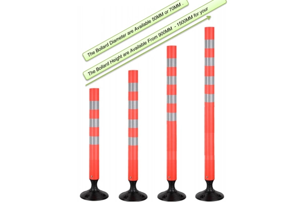 Orange Warning Springback Delineator Post with Round Base