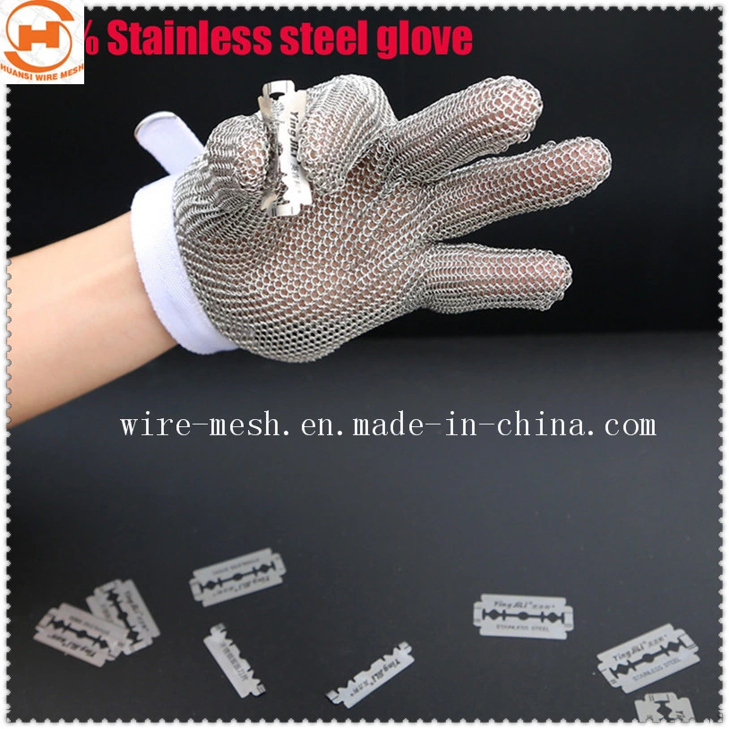 Stainless Steel Ring Mesh Anti-Cut Butcher Gloves for Meat Processing