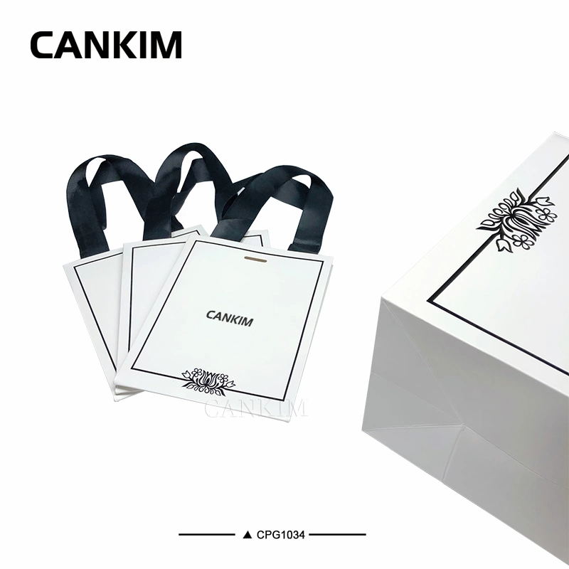 Cankim Werbegeschenk Luxus Einkaufspapier Tasche Teebeutel Papier Verpackung Box Luxus Papier Tasche mit Farbband Griff bedruckt