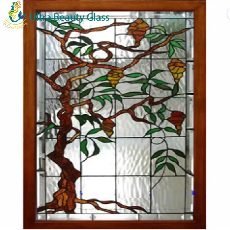 Customized European Style Flower Design Tiffany Art Church Stained Glass