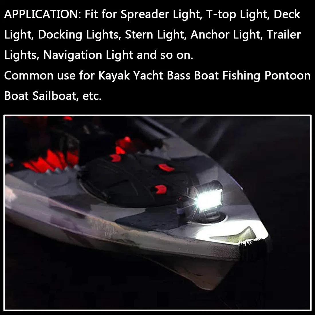 12V 24V Boat Flood Lights Super Bright Boat Headlight for Night Fishing