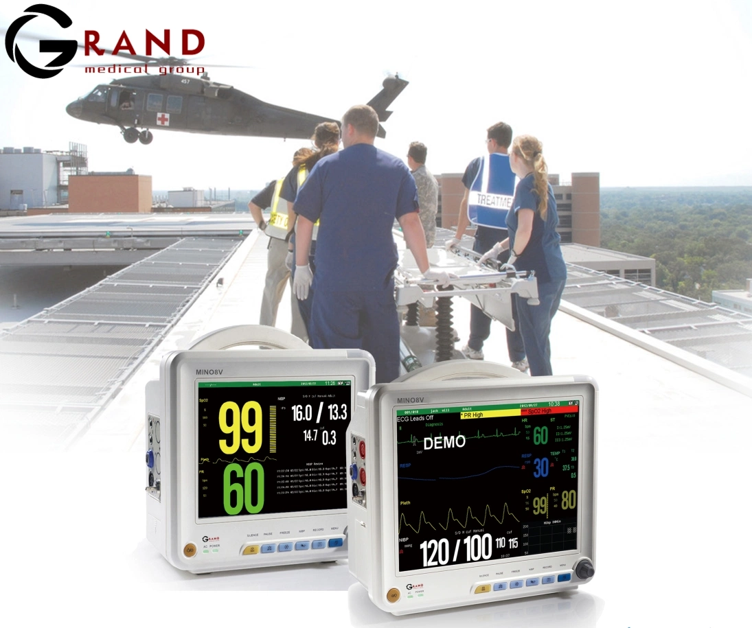 Portable 8.4 pulgadas de alta resolución de pantalla TFT en color Multi-Parameter Médica Sistema de monitorización de Hospital Quirúrgico de los signos vitales del paciente cabecera Modular Monitor