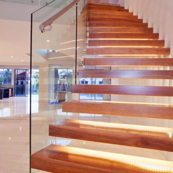 Prefabricated Indoor Modern Design Steel Wood Staircase