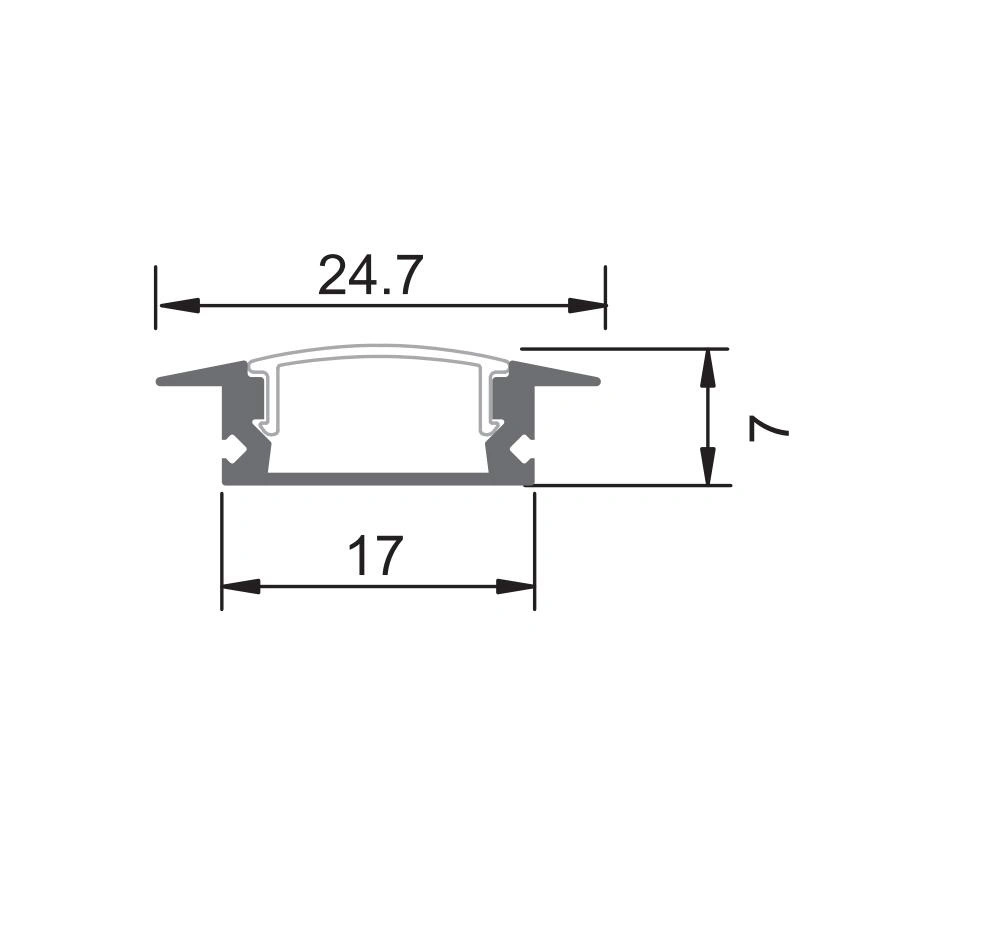 17*7mm Surface LED Aluminum Profile for LED Strip Housing