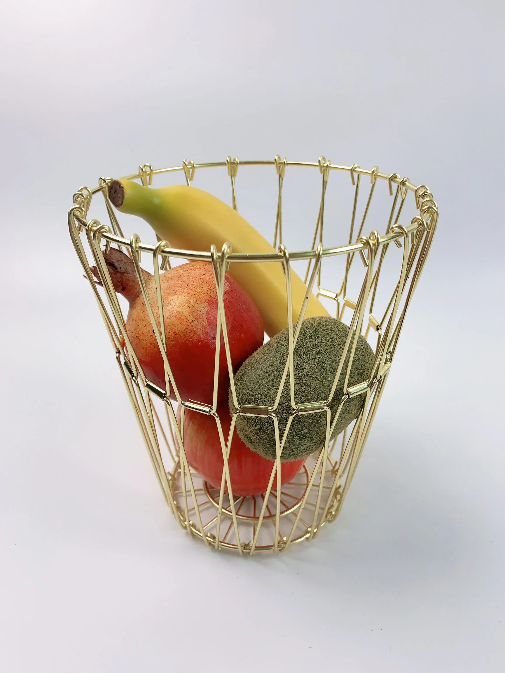 Gold Flexible Fruit Basket Home Kitchenware Storage Box Food Bread Holder